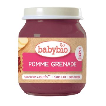 Babybio Био плодово пюре ябълка и нар за деца над 6 месеца x130 грама