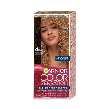 Garnier Color Sensation Изсветляваща боя за коса за тъмнокафяви коси, цвят HL2 Карамелено русо
