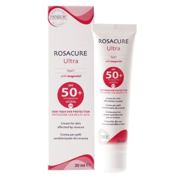 Synchroline Rosacure Ultra Слънцезащитен крем SPF50+ за чувствителна кожа с розацея x30 мл