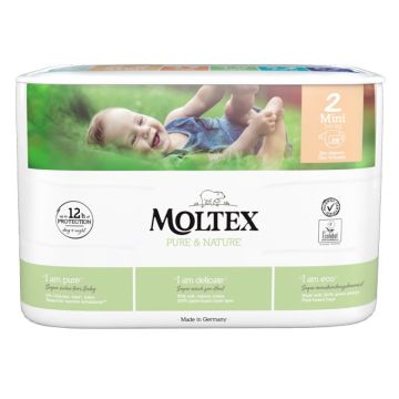Moltex Mini 2 Еко пелени за еднократна употреба за деца от 3 до 6 килограма x38 броя