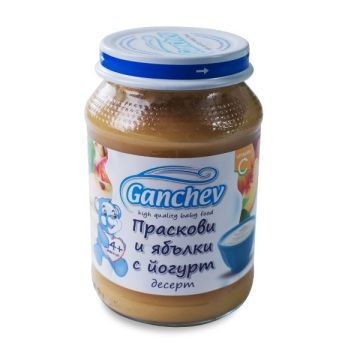 Ganchev Десерт праскови и ябълки с йогурт за бебета и деца от 4 месечна възраст х190 грама