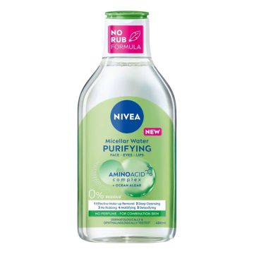 Nivea Purifying Aminoacid Почистваща мицеларна вода за лице за смесена кожа x400 мл