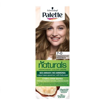 Palette Naturals Безамонячна боя за коса, 7-0 Средно русо