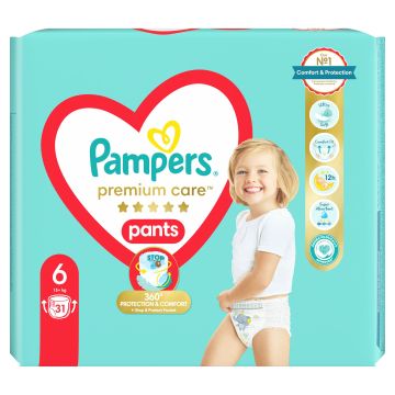 Pаmpers Premium Care 6 Пелени - гащички за деца над 15 килограма x31 броя