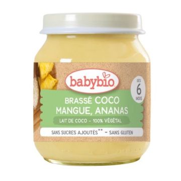 Babybio Био плодово пюре кокосово мляко, манго и ананас за деца над 6 месеца x130 грама