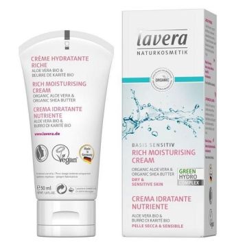 Lavera Basis Sensitiv Силно хидратиращ крем за лице за суха и чувствителна кожа x50 мл