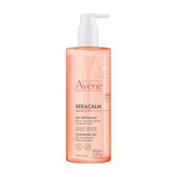 Avene Xeracalm Nutrition Почистващ и подхранващ душ гел за тяло за чувствителна и суха кожа x500 мл