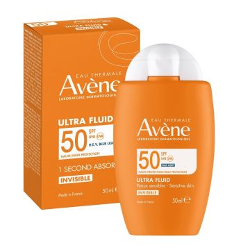 Avene Eau Thermale Слънцезащитен ултра флуид за лице с невидимо покритие SPF50 x50 мл