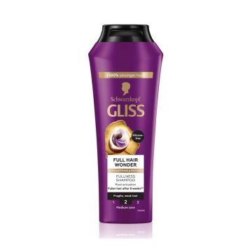 Gliss Full Hair Wonder Шампоан за тънка коса с кофеин и пептиди х400 мл