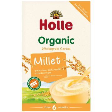 Holle Organic Био пълнозърнеста инстантна каша от просо за деца от 6-ия месец x250 грама