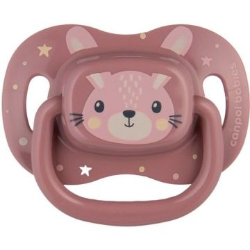 Canpol babies Cute Animals Силиконова симетрична залъгалка за деца от 0 до 6 месеца, розова - 34/924