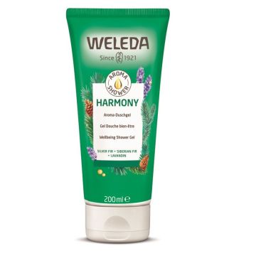 Weleda Harmony Успокояващ душ гел с аромат на сребърен смърч, сибирска ела и лавандин x200 мл
