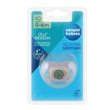 Canpol babies Силикова залъгалка от 0 до 6 месеца х1 брой, Медуза/розова