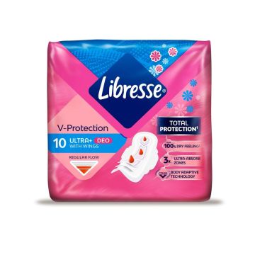 Libresse Ultra+ Deo Normal Дамски превръзки х10 броя