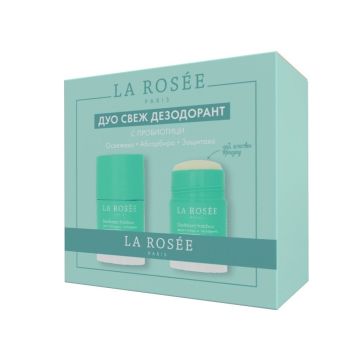 La Rosee Комплект Освежаващ део стик против изпотяване с пробиотици 2х50 мл
