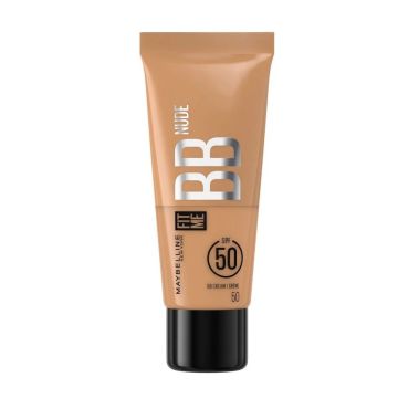 Maybelline Fit Me Nude BB крем със средно покритие и сияен завършек SPF50 х30 мл, цвят 50