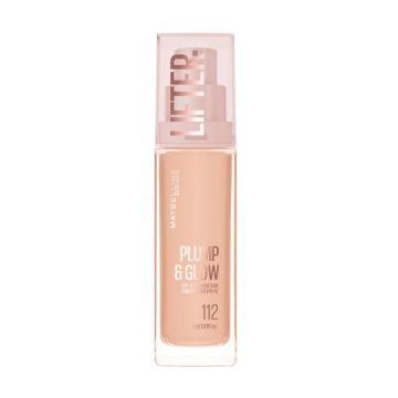 Maybelline Lifter Plump & Glow Фон дьо тен за естествен и сияен завършек х30 мл, 112