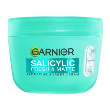 Garnier Salicylic Fresh & Matte Хидратиращ крем за лице с 5% ниацинамид, салицилова киселина и азиатска центела х85 мл