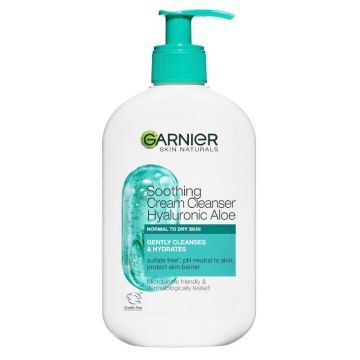 Garnier Skin Naturals Hyaluronic Aloe Кремообразен почистващ гел за лице x250 мл
