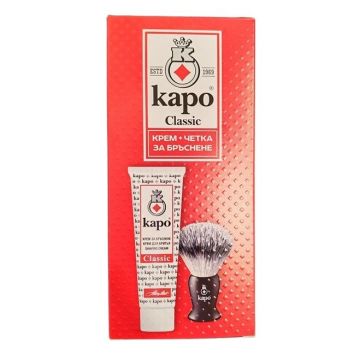 Kapo Classic Промо комплект за мъже крем + четка за бръснене