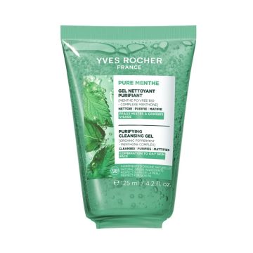Yves Rocher Pure Menthe Почистващ гел за лице за комбинирана до мазна кожа х125 мл
