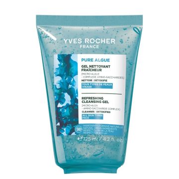 Yves Rocher Pure Algue Refreshing Измиващ гел за лице за всеки тип кожа х125 мл
