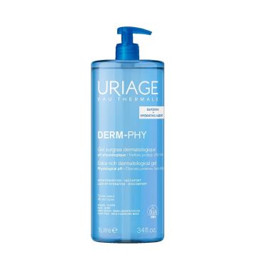 Uriage Derm-Phy Обогатен дерматологичен измивен гел за лице и тяло х1 литър