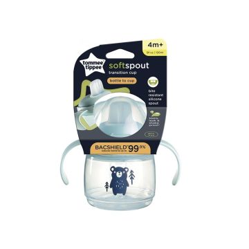 Tommee Tippee Soft Spout Неразливаща чаша с мек накрайник за деца над 4+ х150 мл, синя