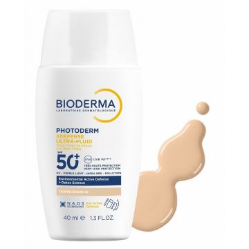 Bioderma Photoderm Xdefence Оцветен слънцезащитен ултра флуид за лице SPF50+ х40 мл, цвят 01