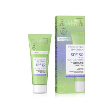 Eveline Face Therapy Хидратиращ слънцезащитен крем с алое вера SPF50 x50 мл