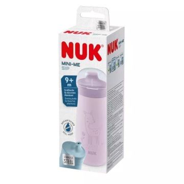 Nuk Mini Me Sip Stainless Чаша за пиене с твърд накрайник 9 м+ x300 мл, елен