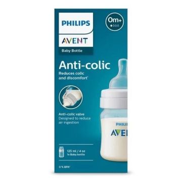 Avent Anti-Colic Шише за хранене с биберон за бебета на възраст 0м+ x125мл, сила на потока 1