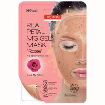 Purederm Magic Gel Озаряваща и ревитализираща хидрогел маска за лице с цветове от роза x30 грама