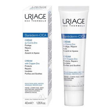 Uriage Bariederm Cica Cu-Zn+ Възстановяващ изолиращ крем с мед и цинк x40 мл