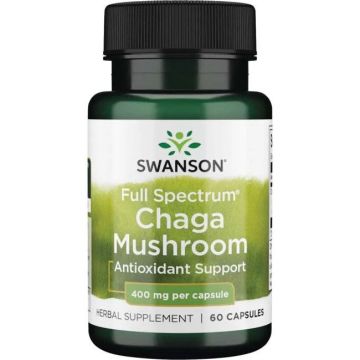 Пълен Спектър Гъба Чага 400 мг х60 капсули Swanson