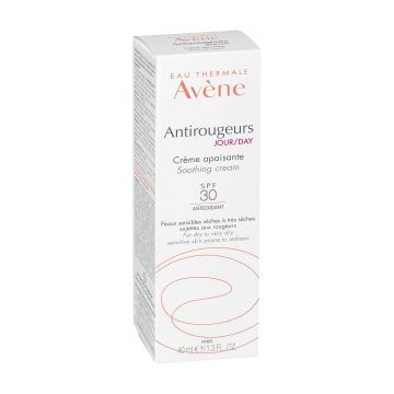 Avene Antirougeurs Успокояващ хидратиращ дневен крем за лице SPF30 x40 мл