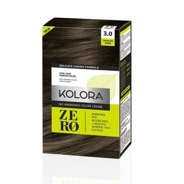 Kolora Zero Безамонячна полутрайна крем-боя за коса 3.0 Натурален шоколад
