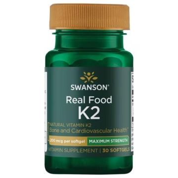 Витамин K2 Максимална сила 200 мкг х30 софтгел капсули Swanson