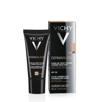 Vichy Dermablend Коригиращ фон дьо тен флуид, 25 Телесен цвят