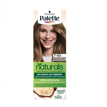 Palette Naturals Безамонячна боя за коса, 7-65 Средно златисто рус