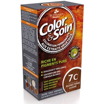 3Chenes Color & Soin Безамонячна боя за коса, цвят 7С Медно русо