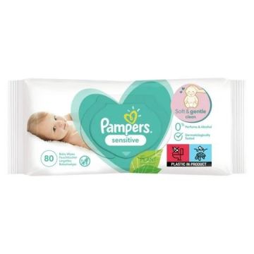 Pampers Sensitive Бебешки мокри кърпи за чувствителна кожа х80 броя