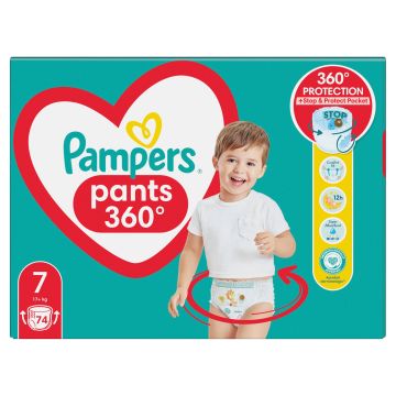 Pampers Pants 7 Пелени-гащи за бебета и деца над 17+ кг x74 броя