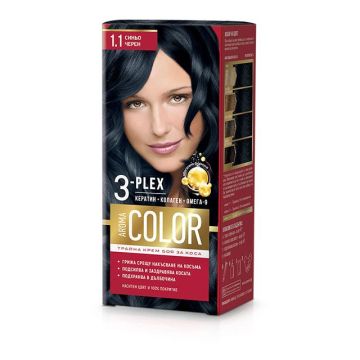 Aroma Color Трайна крем-боя за коса, 1-1 Синьо-черен