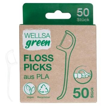 Wellsamed Конец за зъби с клечка Wellsagreen x50 броя
