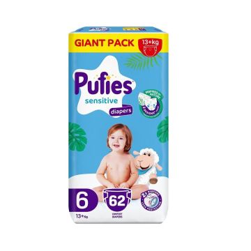 Pufies Sensitive 6 Пелени за деца с тегло над 13 килограма x62 броя