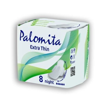 Palomita Extra Thin Нощни дамски превръзки х8 броя