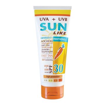 Sun Like Carotene Panthenol Слънцезащитен хидратиращ лосион за тяло SPF 30 x200 мл