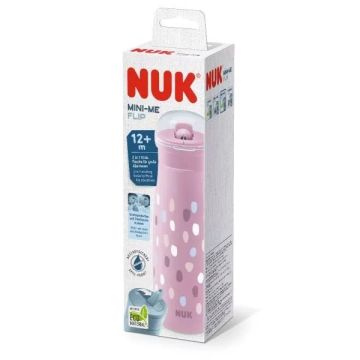 Nuk Mini Me Flip Чаша за пиене със сламка 12 м+ x450 мл, лилава
