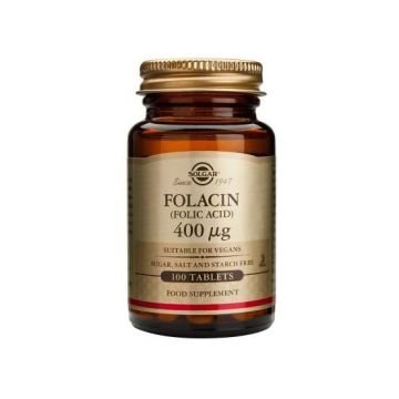Folacin Фолиева киселина 400 мг х100 таблетки Solgar